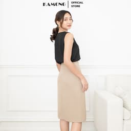 Thumbnail Áo kiểu nữ sát nách cổ tim KAMONG A140 1