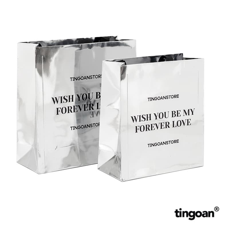 Ảnh TINGOAN® - PHỤ KIỆN TÚI GIẤY BÌA MỀM BẠC TINGOAN QUAI ĐÍNH KEO 2