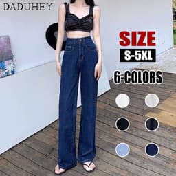 Thumbnail Daduhey Quần jean lưng cao ống suông rộng thiết kế thời trang mới cho nữ 1