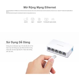 Thumbnail Bộ Chia Tín Hiệu Để Bàn Mercusys MS105 5 Cổng Switch Port 10/100Mbps 3