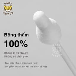 Thumbnail BABY TATTOO Bông Tăm Nụ Bông Đầu To Cho Bé, 55 cây/ hộp 3