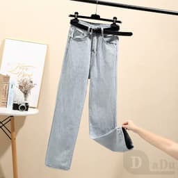 Thumbnail Daduhey Quần Jean Nữ Lưng Cao Ống Rộng Phong Cách Hàn Quốc Thời Trang 2020 2