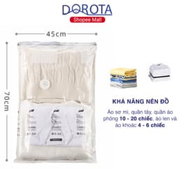 Thumbnail Túi hút chân không đựng quần áo DOROTA không cần dùng bơm tái sử dụng vẫn có van cho máy hút chống mốc ẩm 2