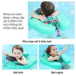 Thumbnail Phao bơi ngực Mambobaby cho bé sơ sinh 3 tháng 1 2 tuổi có mái che, không bơm hơi, chống lật, ruột đặc chính hãng 4