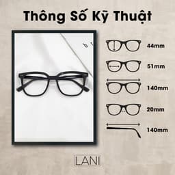 Thumbnail Gọng kính cận nam nữ nhựa dẻo dáng vuông to Lani 17135 - Lắp mắt cận theo yêu cầu 1