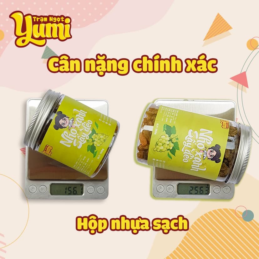 Ảnh Nho xanh sấy dẻo Ô mai Yumi hoa quả khô chua ngọt ăn vặt trái cây thơm ngon 2