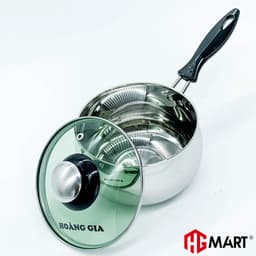 Thumbnail Nồi nấu cháo bột cho bé inox 304 1 đáy bếp từ nắp kính thương hiệu Hoàng Gia [Bảo Hành 12 Tháng] 2