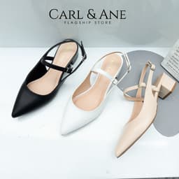 Thumbnail Carl & Ane - Giày gót vuông mũi nhọn kiểu dáng thanh lịch cao 3,5cm màu nude - CL023 4