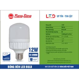 Thumbnail Bóng Đèn LED Kẹp Bình Ắc Quy 12V - 24V DC 12W Rạng Đông, ChipLED Samsung 3
