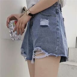 Thumbnail Quần short denim Daduhey ống rộng lưng cao thời trang mùa hè 2020 dành cho nữ 2