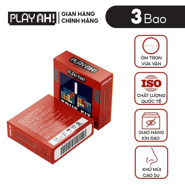 Ảnh Bao Cao Su PlayAh True Fit Ôm Sát Hộp 3/10 size 49mm size nhỏ vừa vặn 3