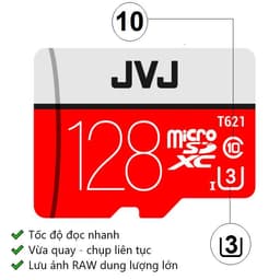 Thumbnail Thẻ nhớ 128Gb JVJ Pro U3 Class 10 MicroSDHC – chuyên dụng cho CAMERA tốc độ cao tương thích với mọi thiết bị 2