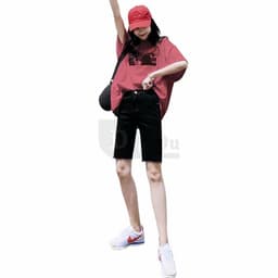 Thumbnail Quần Short Denim Lưng Cao Dáng Ôm Mỏng Thời Trang Hàn Quốc Cá Tính Cho Nữ 3