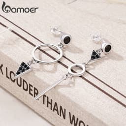 Thumbnail Khuyên tai BAMOER bạc 925 thời trang Hàn Quốc 3