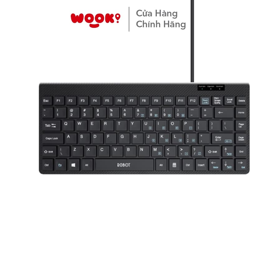 Ảnh Bàn Phím Có Dây Nhỏ Gọn ROBOT RK10 Thiết Kế Tĩnh Âm Kích Thước 136.7 x 310 x 24.8mm Hàng Chính Hãng Bảo Hành 12 Tháng 1 1