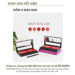 Thumbnail Khay Son Lì Hoa Lan Mộc An 5 Màu Tiết Kiệm, Không Chứa Chì, Dưỡng Môi Mềm Mịn 9g 4