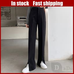 Thumbnail Quần Dài Nữ Lưng Cao Ống Rộng Thời Trang Hàn 1