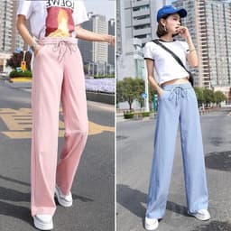 Thumbnail Daduhey Quần ống rộng phong cách trẻ trung cho nữ size S-3Xl 3