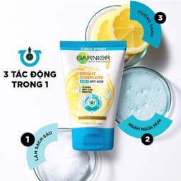 Thumbnail Sữa Rửa Mặt 3 Trong 1 Giảm Mụn, Dưỡng Sáng Da Garnier Bright Complete 3-in-1 Anti-Acne Foam 100ml 3
