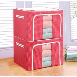 Thumbnail Combo 32 Hộp Vải Khung Thép Gấp Gọn 66 Lít 50*40*33cm Đựng Chăn Màn Túi Vải Khung Sắt Đựng Quần Áo Tiện Lợi Có Khóa Kéo 4
