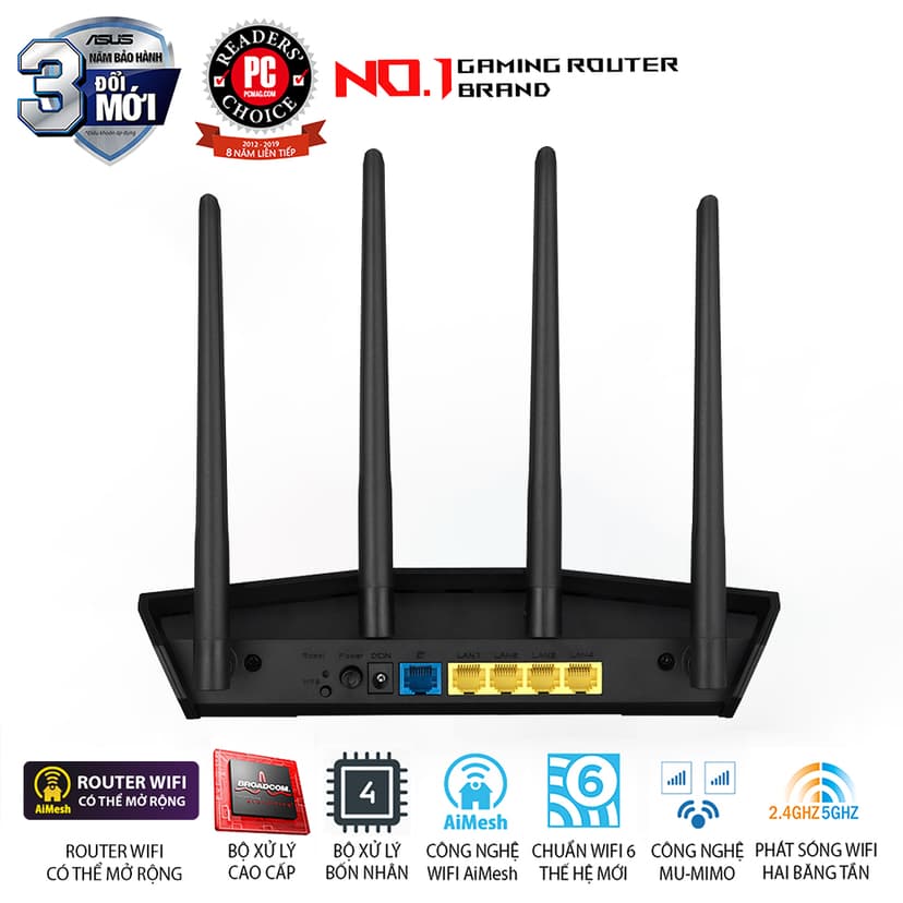 Ảnh ASUS Router RT-AX57 (AX3000) WiFi 6 hai băng tần Aimesh 3