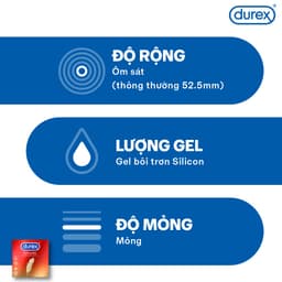 Thumbnail Bao cao su Durex Fetherlite siêu mỏng, size 52.5mm, 3 bao/hộp 3