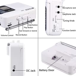 Thumbnail Đài radio RETEKESS TR606 AM FM hỗ trợ ghi âm với giắc tai nghe 3.5mm và ăng ten dài 3