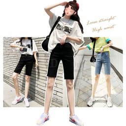 Thumbnail Quần Short Denim Lưng Cao Dáng Ôm Mỏng Thời Trang Hàn Quốc Cá Tính Cho Nữ 4