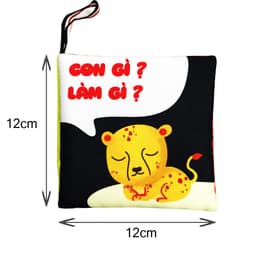 Thumbnail Sách vải PiPoVietnam kích thích thị giác - Song ngữ Anh Việt - Con gì làm gì 2