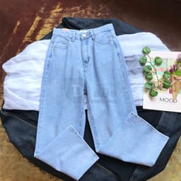 Thumbnail Quần Jeans Dài Ống Rộng Thời Trang Dành Cho Nữ 2
