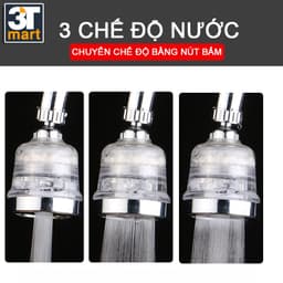 Thumbnail Đầu vòi rửa bát chén tăng áp LỌC KHỬ CLO DƯ điều hướng xoay 360 độ 3 chế độ nước C'MON DV-07 4
