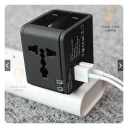 Thumbnail Ổ cắm điện Energy Green Lighting quốc tế du lịch đa năng OC-122 2 cổng USB Travel AC Adapter 4