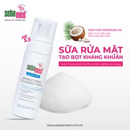 Thumbnail Sữa rửa mặt tạo bọt kháng khuẩn giảm mụn Sebamed Antibacterial Cleansing Foam pH5.5 (50ml) 2