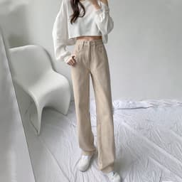 Thumbnail Quần jean ống rộng lưng cao 6 màu sắc thời trang cho nữ 4