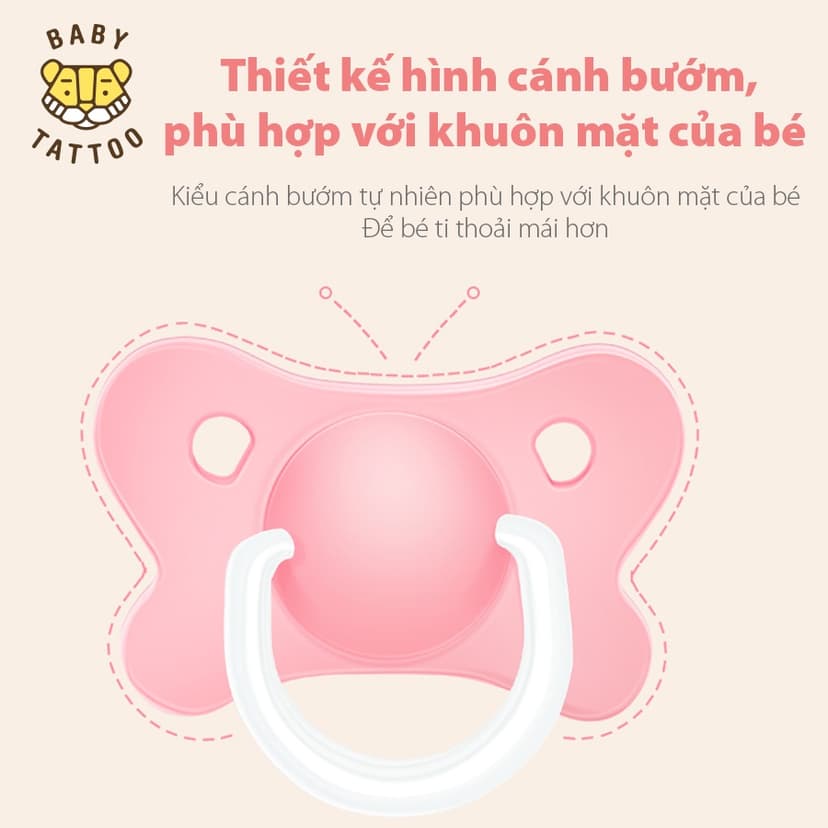 Ảnh BABY TATTOO Ti Giả Silicone Chuyên Dùng Ban Đêm, Thiết Kế Đầu Ti Dẹp, Cho Bé Từ 0-18 tháng tuổi 2