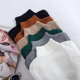 Thumbnail Áo len nữ, Áo len tăm cổ 3 phân silive chất len mềm mịn, chuẩn form dáng. 3