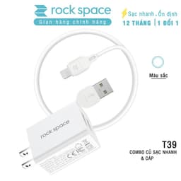 Thumbnail Bộ củ cáp sạc nhanh cho iPhone Rockspace T39 củ sạc 2 cổng 2.4A hàng bảo hành 12 tháng lỗi 1 đổi 1 1