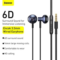 Thumbnail Tai Nghe Nhét Tai Baseus H19 Âm Thanh Nổi 6D Và Mic Cho Điện Thoại Xiaomi Có Dây 3.5mm 1