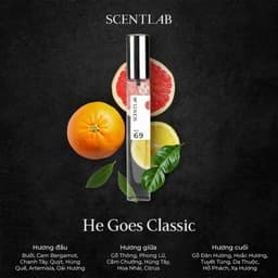 Thumbnail Nước hoa nam SCENTLAB No.69 hương citrus He Goes Classic tinh dầu thơm lâu lưu hương 8h nam tính, tươi mát mini 10ml 4