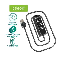 Thumbnail HUB Chuyển Đổi Chia Cổng USB ROBOT H140-80 Mở Rộng 4 Cổng USB 2.0 Dây Nối Dài 80 Cm 1
