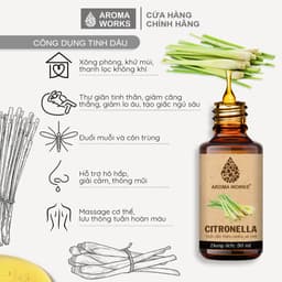 Thumbnail Tinh dầu Sả tươi / Sả Java Aroma Works xông phòng, đuổi muỗi, thanh lọc không khí - Citronella 1