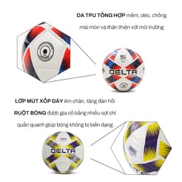 Thumbnail Bóng Đá DELTA CAMPO 5M Size 5 May Máy FIFA Basic Da TPU Sân 7 11 Cỏ Nhân Tạo Từ 12 Tuổi DELTACA01 2