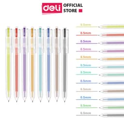 Thumbnail Bút bi nước mực gel bấm nhiều màu 0.5mm Deli xinh xắn nhanh khô viết đều trơn tru nhiều mực 1