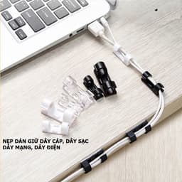 Thumbnail Vỉ 20 Nẹp Nhựa Tự Dán - Taky, Giữ Dây Kẹp Dán Tường Giữ Cố Định Các Dây Điện, Dây Mạng, Tiện Dụng Văn Phòng - Nhà. 5733 2