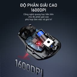 Thumbnail Chuột Không Dây Bluetooth & USB Nano 2.4 GHz  ROBOT M350 Tĩnh Âm  - Độ Phân Phải 1600 DPI 4