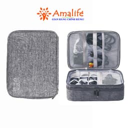 Thumbnail Túi Đựng Phụ Kiện Điện Thoại 3 Ngăn Lớn Nhiều Ngăn Chống Nước, Túi Đựng Phụ Kiện Công Nghệ Chống Sốc Chính Hãng Amalife 2