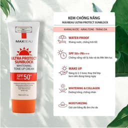 Thumbnail Kem Chống Nắng Kháng Nước, Nâng Tone, Trắng Da Maxbeau Ultra Protect Sunblock TAC 70ml 3