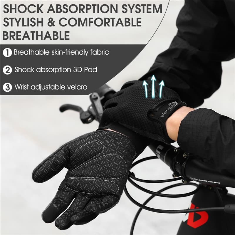 Ảnh Găng tay WEST BIKING thoáng khí lái xe máy đi xe đạp chống trượt thời trang nam 4