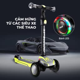 Thumbnail Xe scooter cho bé 21stscooter ROD3 2-12 tuổi, có giảm xóc, đèn LED phát sáng, gấp gọn, siêu nhẹ 2