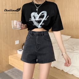 Thumbnail Quần short jean nữ co giãn Chollima xẻ lai QS003 phong cách hàn quốc 2